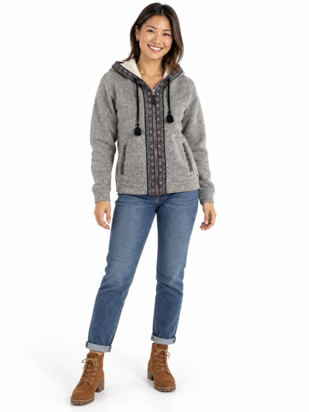 American Eagle Outfitters Nordic Zip Hoodie Gray Size M